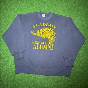 Academy High School Alumni Lion Graphic Erie Pa 90s Vintage Lrg 22x26 Sweatshirt